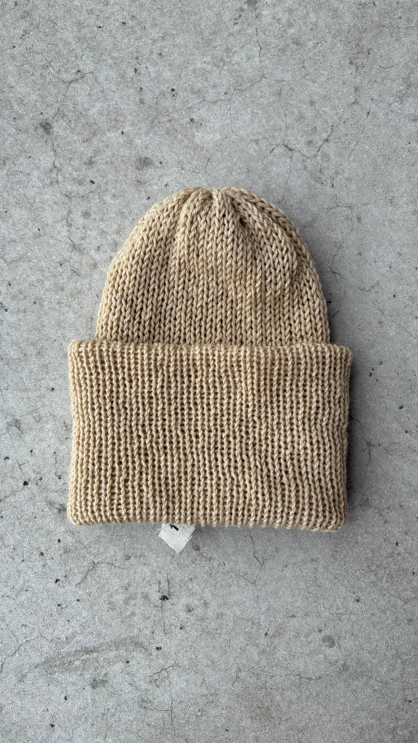 Classic Cuffed Woolly Hat - Coloured Wool Yarn - Harvest Butter