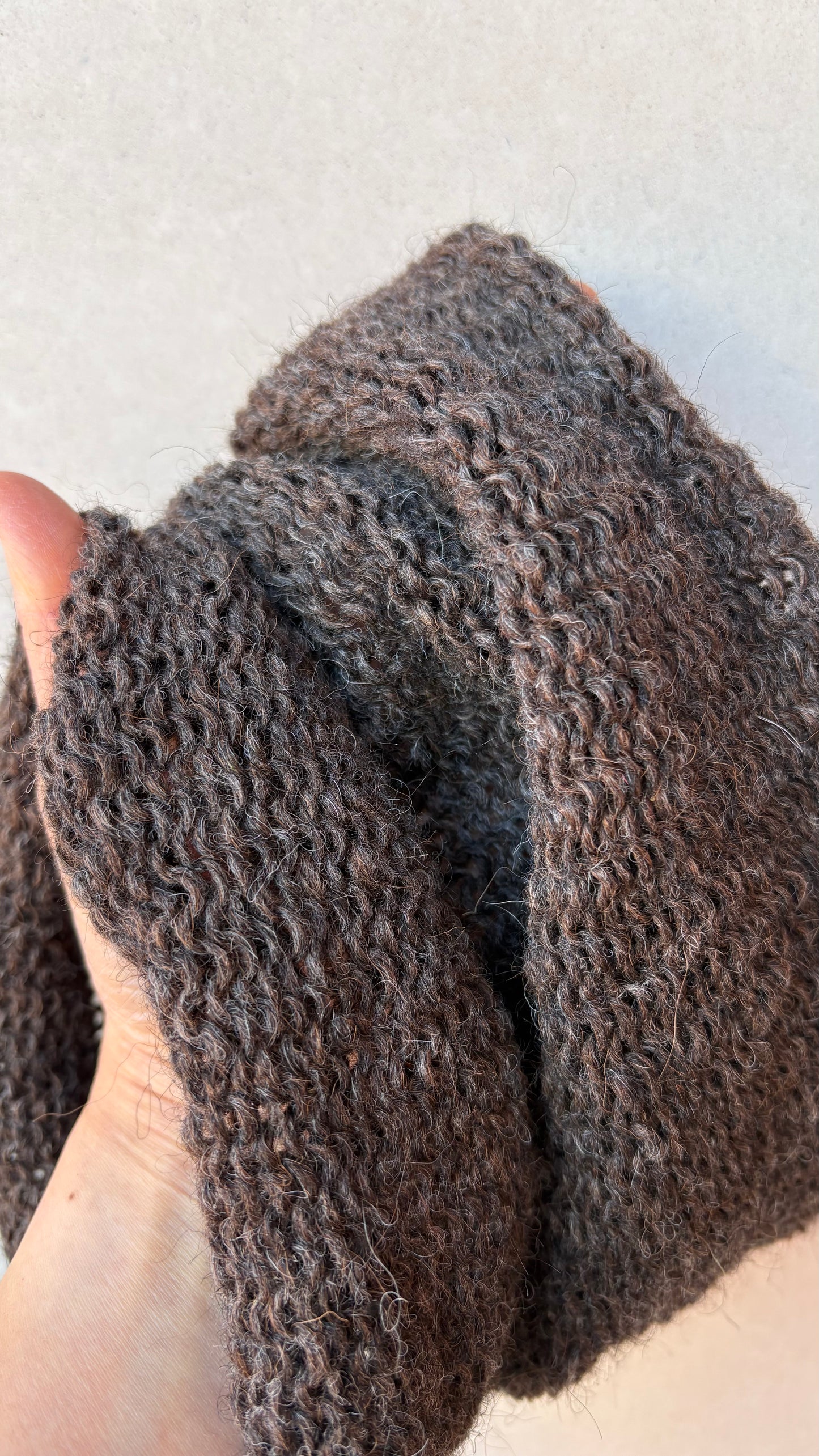 Oslo Hat - Rare Breed Hebridean & Alpaca Wool - Undyed Hand-spun Yarn from Conservation Area - Natural Brown