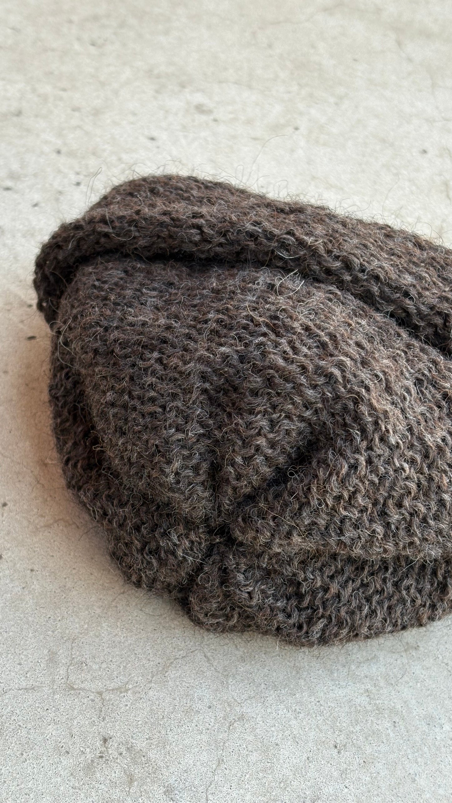 Oslo Hat - Rare Breed Hebridean & Alpaca Wool - Undyed Hand-spun Yarn from Conservation Area - Natural Brown