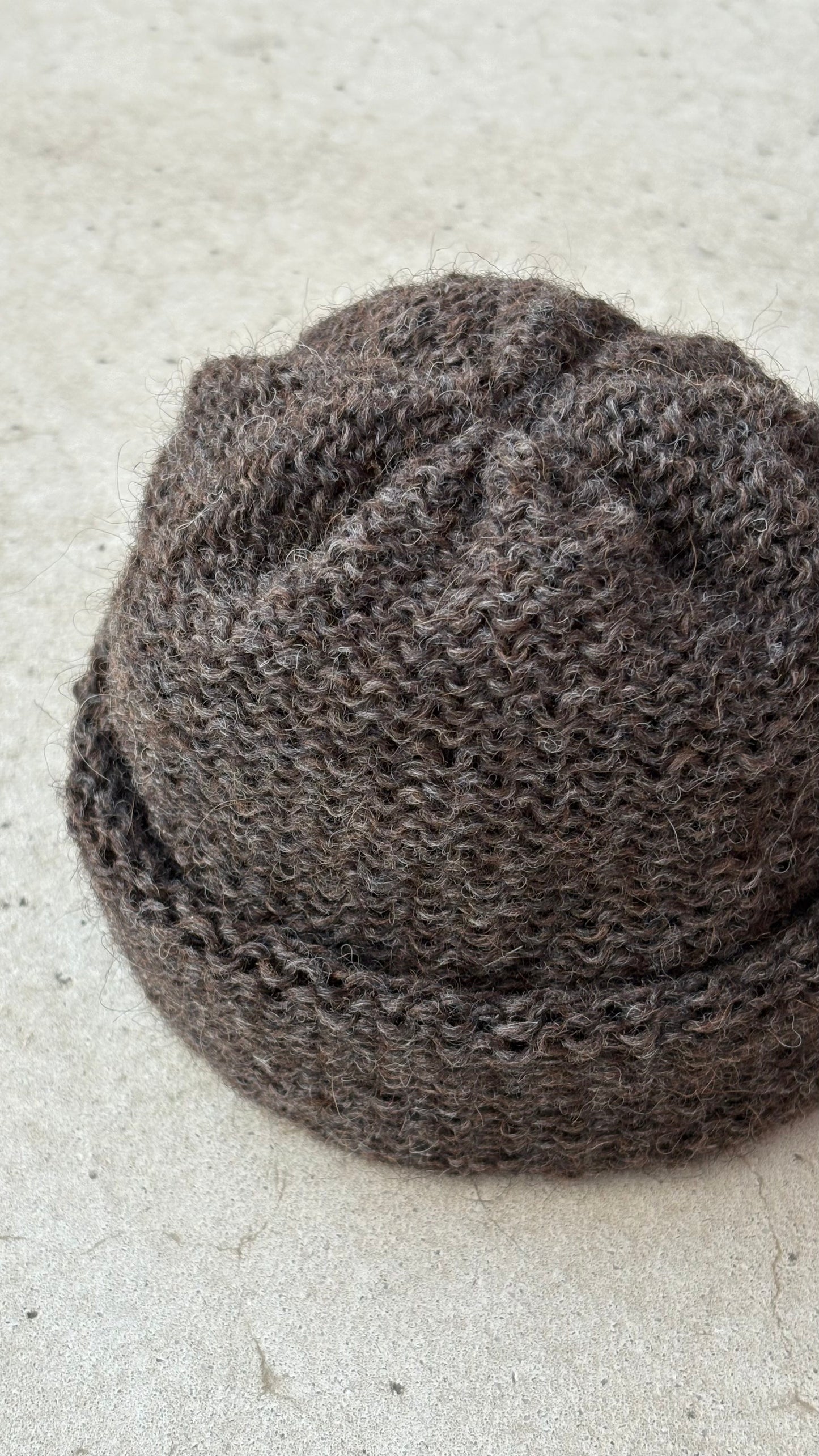 Oslo Hat - Moorit Jacob Wool - Undyed Hand-spun Yarn from Smallholdings - Deep Moorit Heather