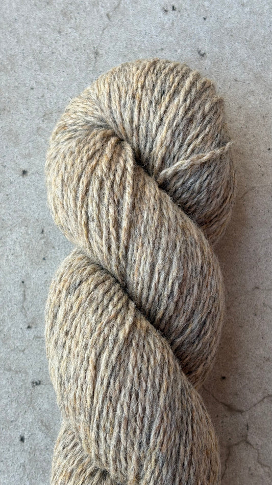 Classic Cuffed Woolly Hat  - Coloured Wool Yarn - Oatmeal