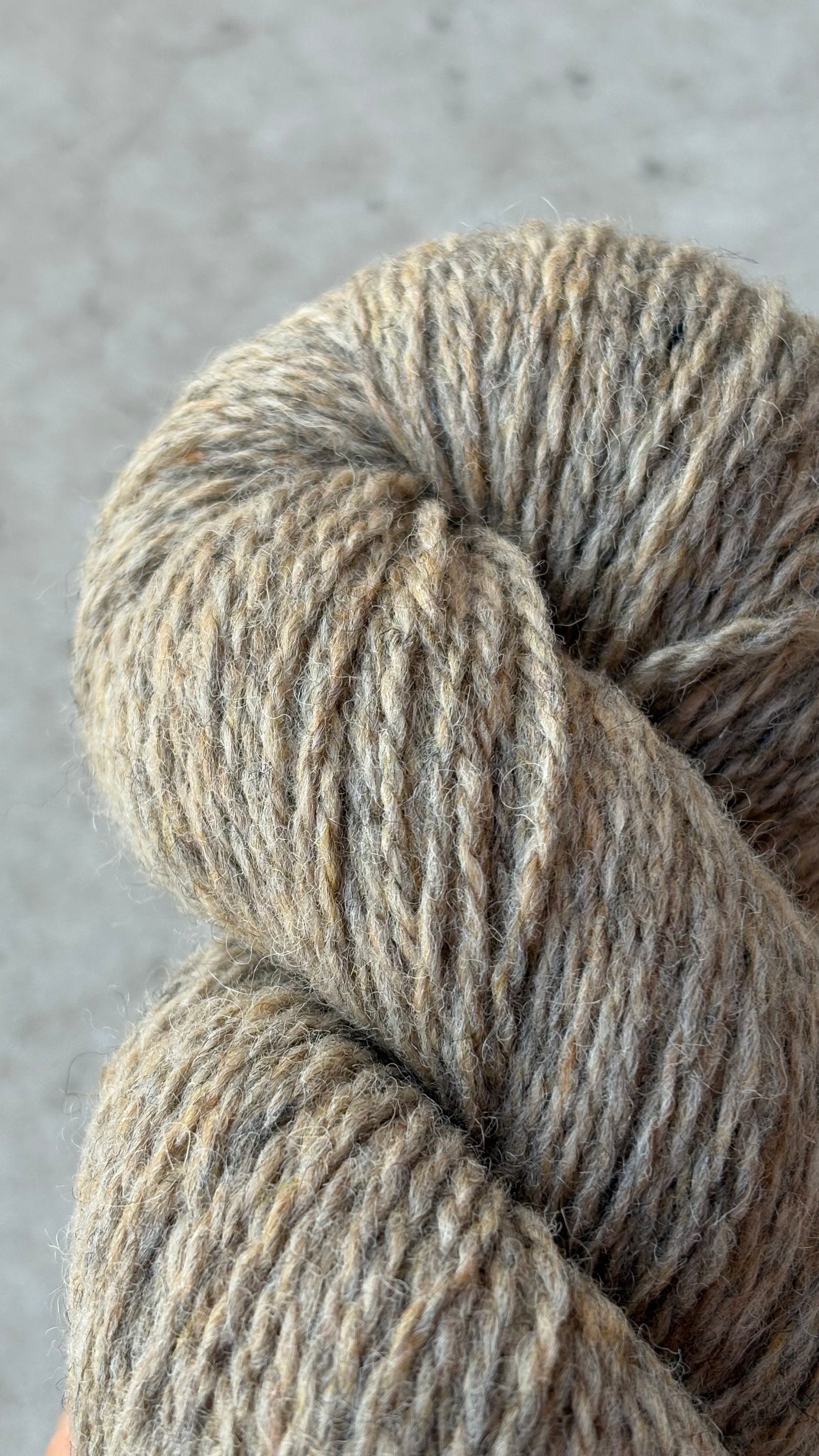 Classic Cuffed Woolly Hat  - Coloured Wool Yarn - Oatmeal