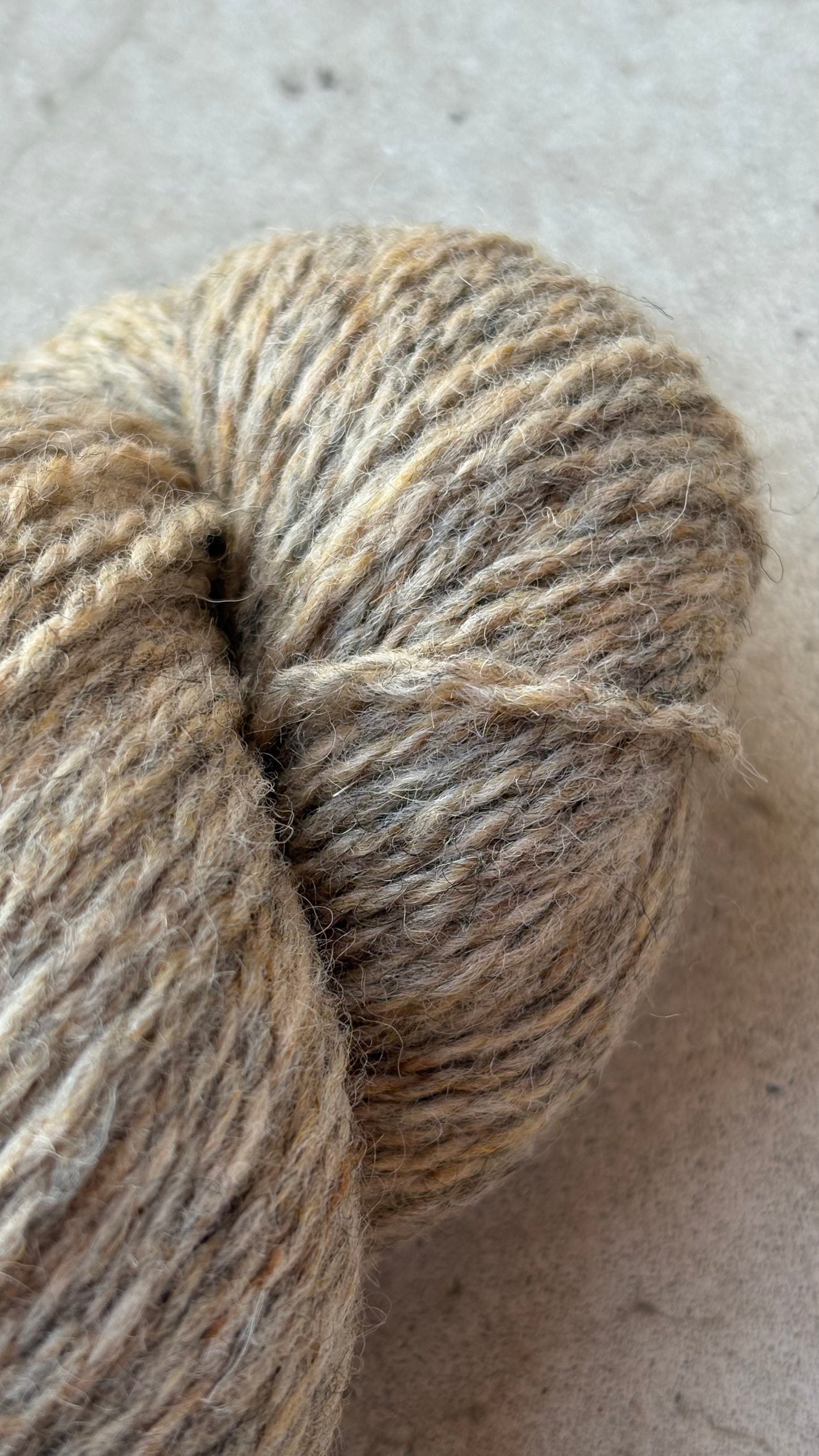 Classic Cuffed Woolly Hat  - Coloured Wool Yarn - Oatmeal