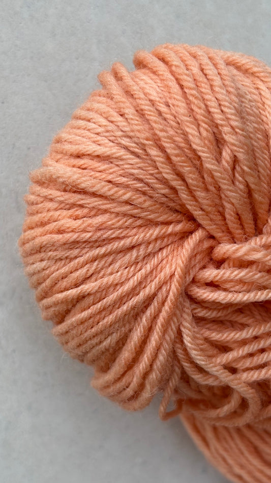 Classic Cuffed Woolly Hat - Botanical Hand Dyed Yarn - Peach