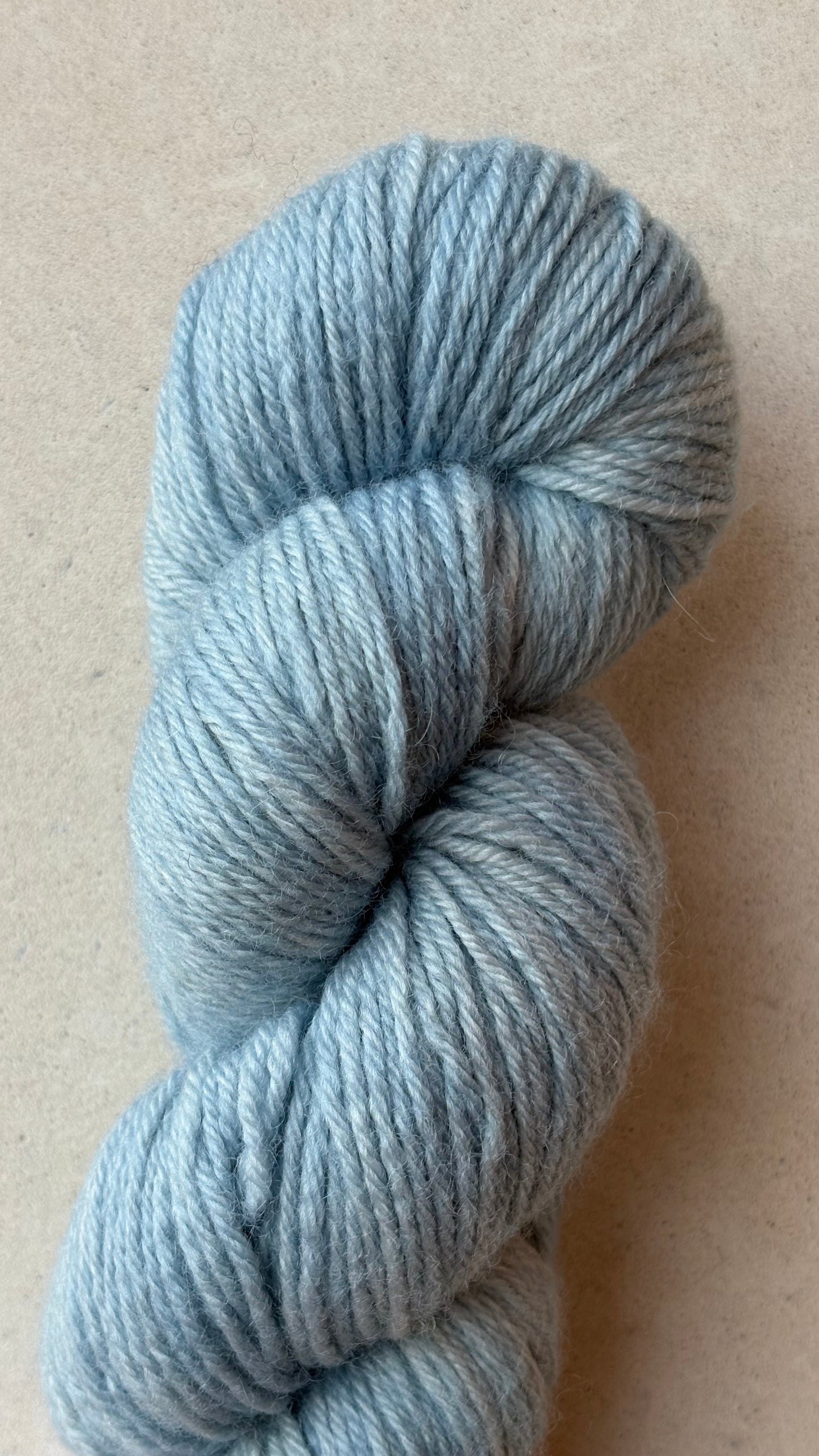 Classic Cuffed Woolly Hat - Botanical Hand Dyed Yarn - Sky