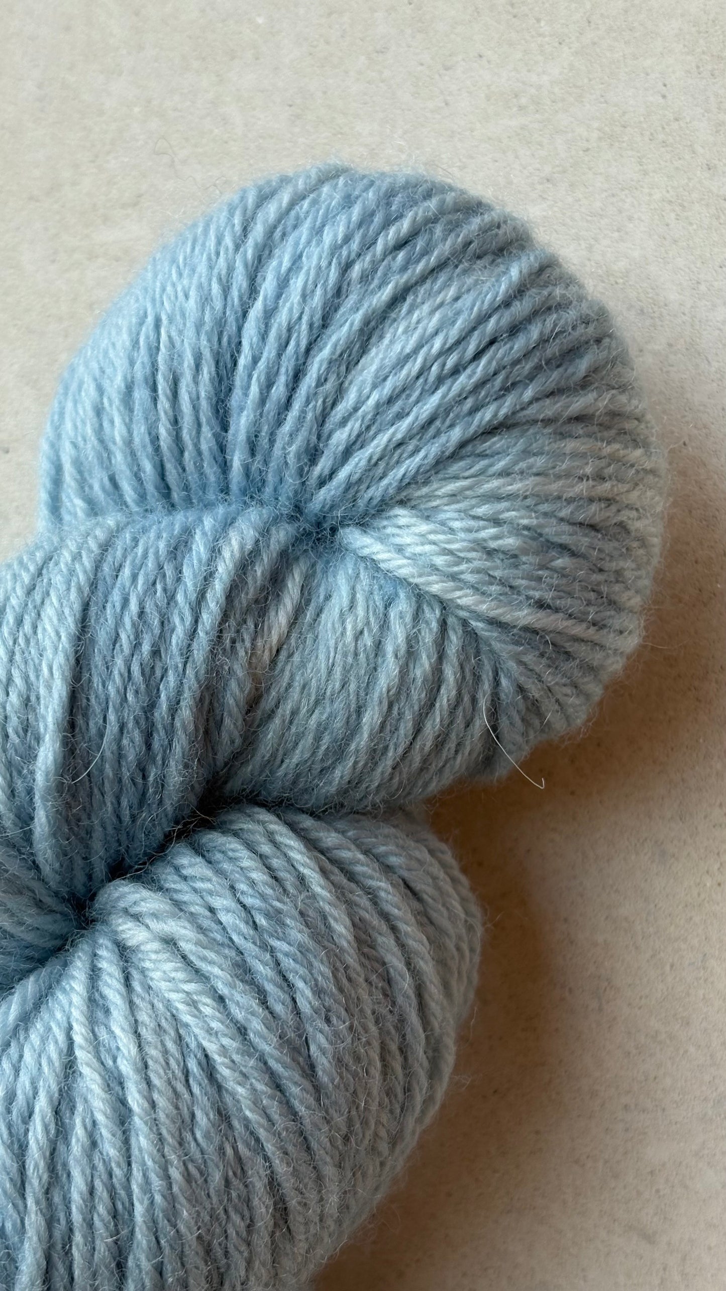 Classic Cuffed Woolly Hat - Botanical Hand Dyed Yarn - Sky