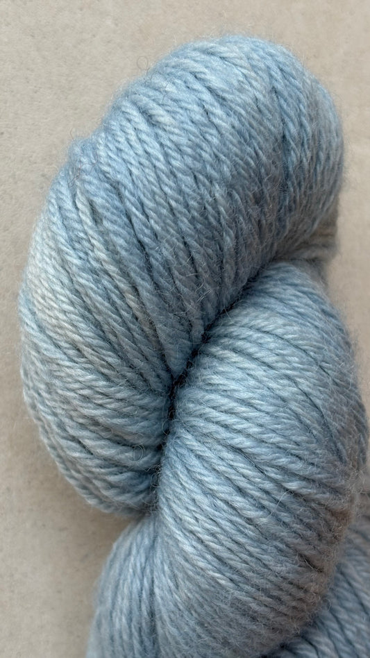 Classic Cuffed Woolly Hat - Botanical Hand Dyed Yarn - Sky