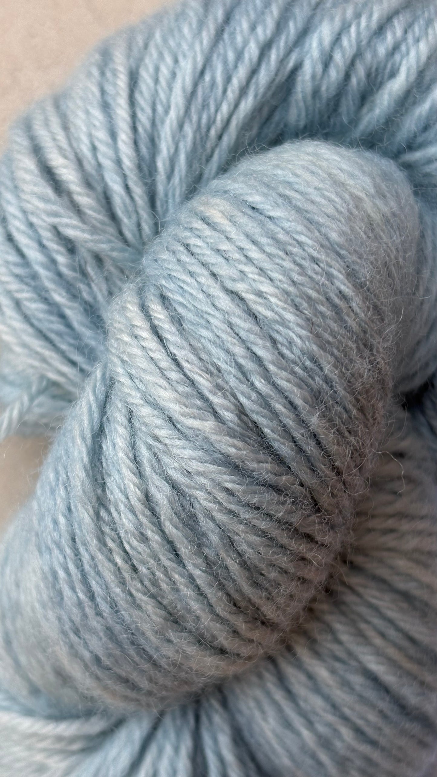 Classic Cuffed Woolly Hat - Botanical Hand Dyed Yarn - Sky
