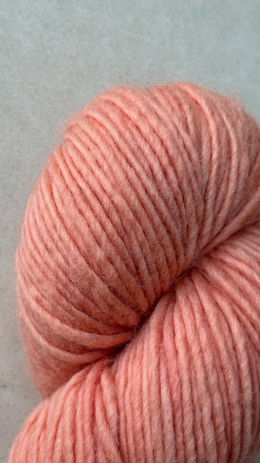 Classic Cuffed Woolly Hat - Botanical Hand Dyed Yarn - Coral