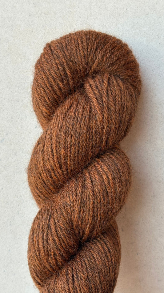 Classic Cuffed Woolly Hat - Coloured Wool Yarn - Hedgerow Chestnut