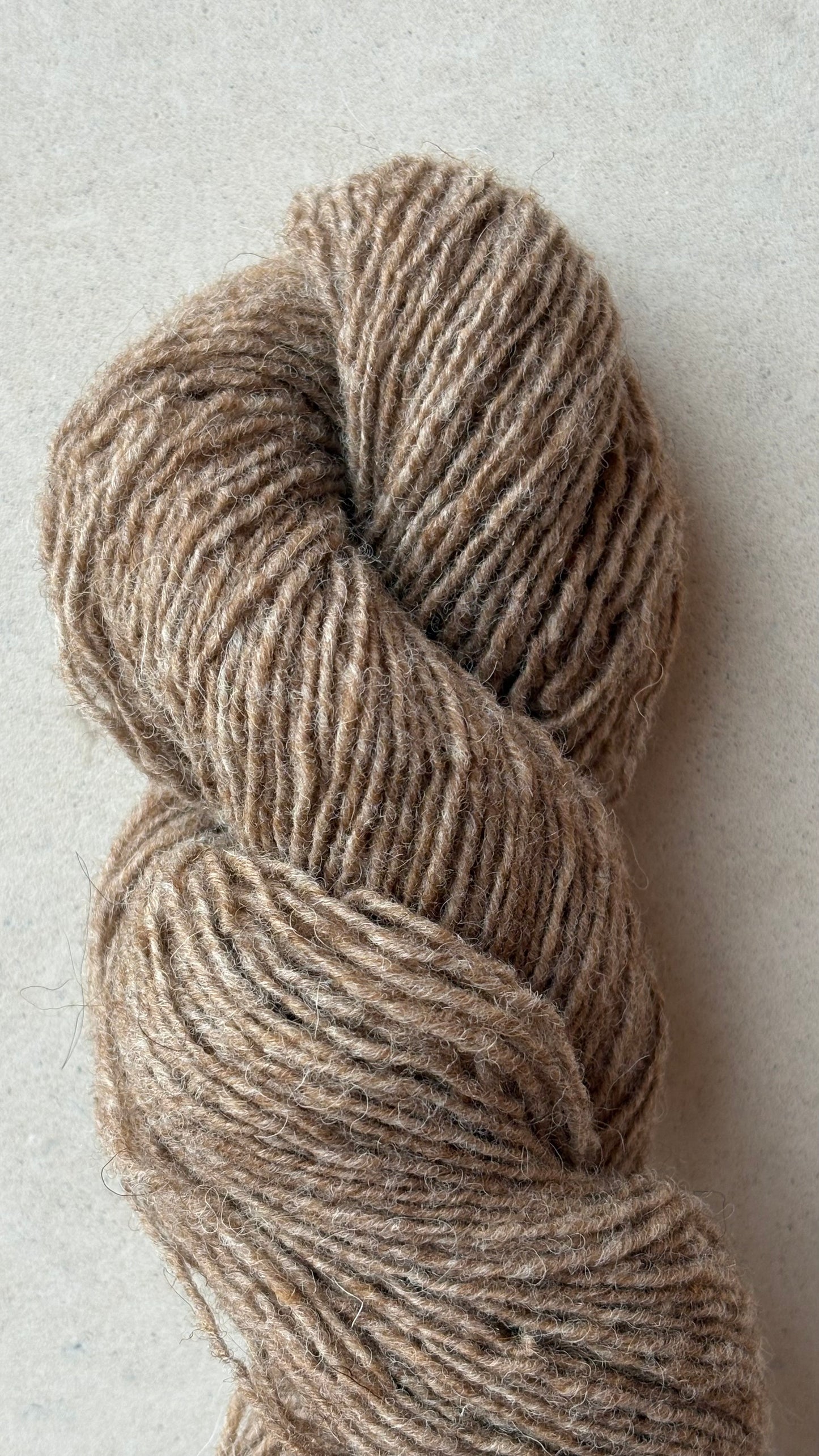 Oslo Hat - Moorit Jacob Wool - Undyed Hand-spun Yarn from Smallholdings - Light Moorit Brown