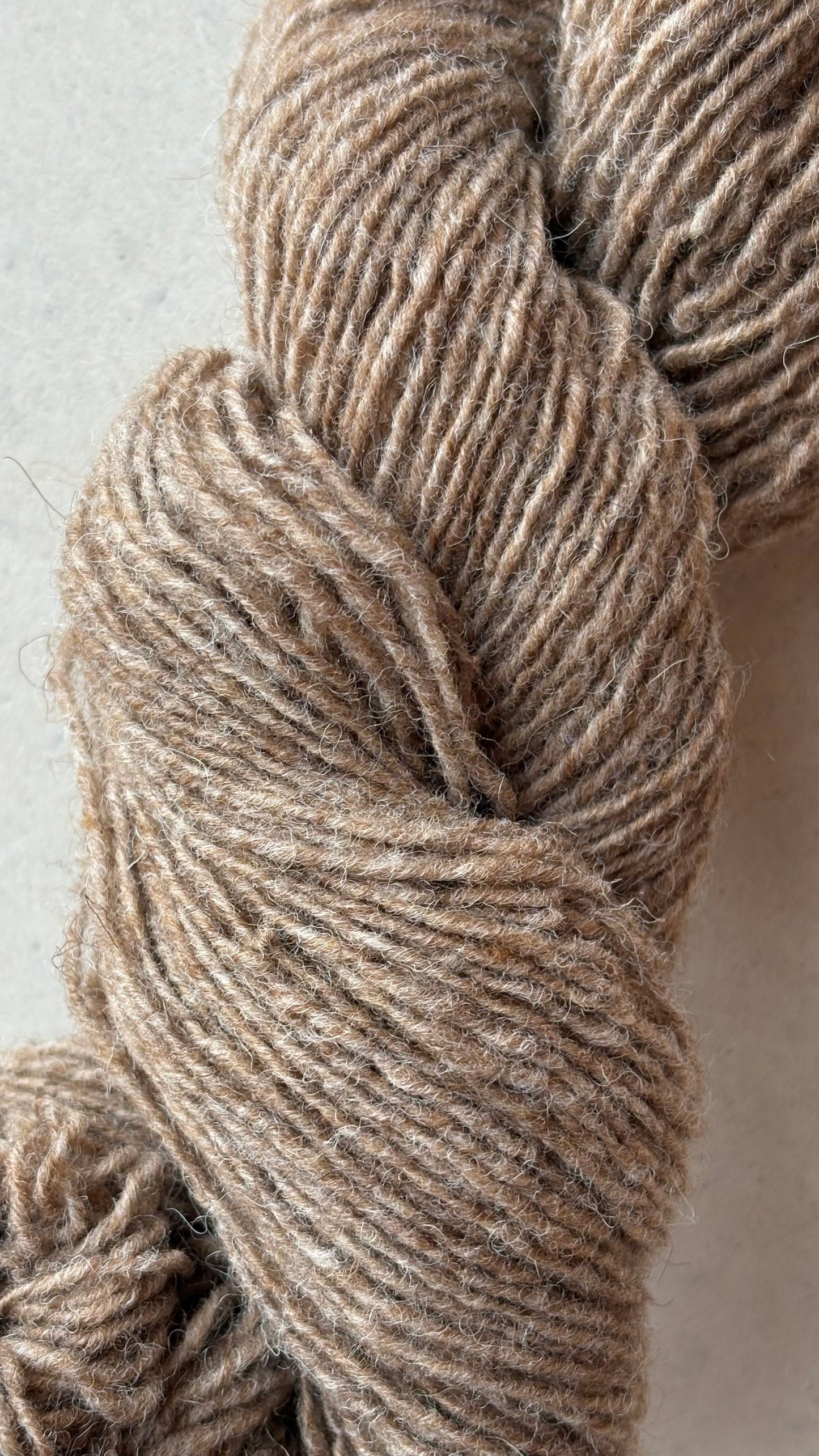 Oslo Hat - Moorit Jacob Wool - Undyed Hand-spun Yarn from Smallholdings - Light Moorit Brown