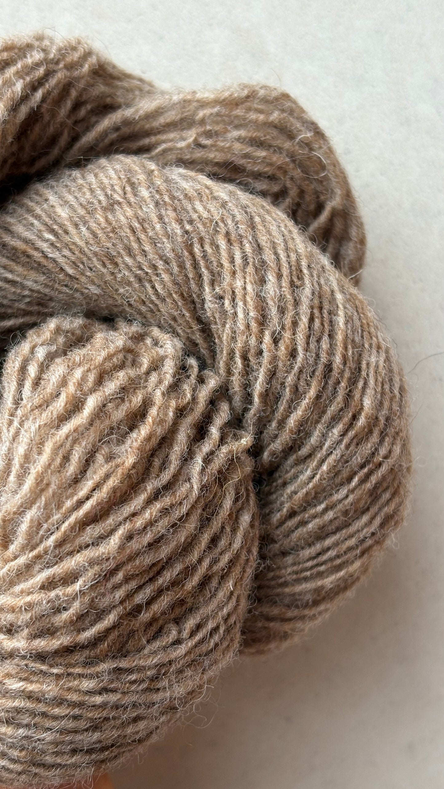 Oslo Hat - Moorit Jacob Wool - Undyed Hand-spun Yarn from Smallholdings - Light Moorit Brown